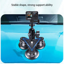 Triangle Suction Cup Mount Holder with Tripod Adapter & Screw & Phone Clamp & Anti-lost Silicone Net for GoPro HERO10 Black / HERO9 Black / HERO8 Black / HERO7 /6 /5, DJI Osmo Action, Insta360 One R and Other Action Cameras, Smartphones(Black)