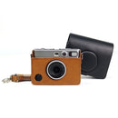 Retro Full Body Camera PU Leather Case Bag with Strap for FUJIFILM instax mini Evo(Black)