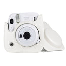 Solid Color Full Body Camera Leather Case Bag with Strap for FUJIFILM Instax mini 11 (White)