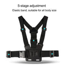 Adjustable Body Mount Belt Chest Strap with Phone Clamp & S-type Adapter & J Hook Mount & Long Screw for GoPro HERO10 Black / HERO9 Black / HERO8 Black / HERO7 /6 /5 /5 Session /4 Session /4 /3+ /3 /2 ... ction and Other Action Cameras, Smartphones(Black)