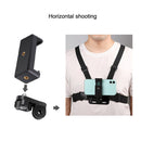 Adjustable Body Mount Belt Chest Strap with Phone Clamp & S-type Adapter & J Hook Mount & Long Screw for GoPro HERO10 Black / HERO9 Black / HERO8 Black / HERO7 /6 /5 /5 Session /4 Session /4 /3+ /3 /2 ... ction and Other Action Cameras, Smartphones(Black)
