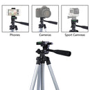 130cm 4-Section Folding Aluminum Alloy Tripod Mount with Three-Dimensional Head(Champagne Gold)