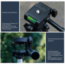 130cm 4-Section Folding Aluminum Alloy Tripod Mount with Three-Dimensional Head(Champagne Gold)
