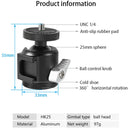 BEXIN HK25 Aluminum Alloy Cold Shoe Tripod Adapter Ball Head (Black)