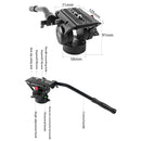 BEXIN VH-105 360 Degree Panorama Heavy Duty Tripod Action Fluid Drag Head (Black)