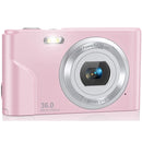 DC311 2.4 inch 36MP 16X Zoom 2.7K Full HD Digital Camera Children Card Camera, EU Plug(Pink)