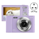 DC302 2.88 inch 44MP 16X Zoom 2.7K Full HD Digital Camera Children Card Camera, UK Plug (Purple)