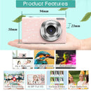 DC402 2.4 inch 44MP 16X Zoom 1080P Full HD Digital Camera Children Card Camera, EU Plug (Pink)