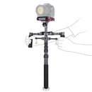 YELANGU S300 4 in 1 Multifunctional Rig + Dual Handheld Shoulder Rig + Monopod + Stabilizer for Cameras / SLR Cameras, Height Range: 63cm-170cm(Black)