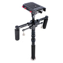 YELANGU S300 4 in 1 Multifunctional Rig + Dual Handheld Shoulder Rig + Monopod + Stabilizer for Cameras / SLR Cameras, Height Range: 63cm-170cm(Black)