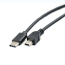 5 PCS 30cm Type-C / USB-C to Mini 5 Pin USB OTG Phone Data Cable for Canon (Black)
