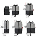 CADeN SLR Camera Lens Drawstring Inner Bag Waterproof Shockproof Case, Size: 14 x 10 x 21.5 cm (Black Grey)