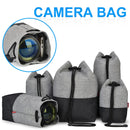 CADeN Camera Lens Drawstring Inner Bag Waterproof Case, Size: 19 x 13 x 27cm(Black Grey)