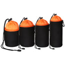 4 in 1 SLR Camera Lens Bag Micro Single Lens Bag Lens Inner Bile Bag Waterproof Protective Case Plus Velvet Thickening (Orange)