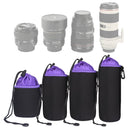 4 in 1 SLR Camera Lens Bag Micro Single Lens Bag Lens Inner Bile Bag Waterproof Protective Case Plus Velvet Thickening (Purple)