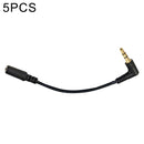 5 PCS 13cm Elbow 3.5mm Audio Male to Female PC Camera Microphone Adapter Cable (Black)