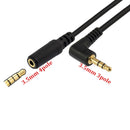 5 PCS 13cm Elbow 3.5mm Audio Male to Female PC Camera Microphone Adapter Cable (Black)