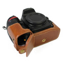 1/4 inch Thread PU Leather Camera Half Case Base for Nikon D5500 / D5600(Black)