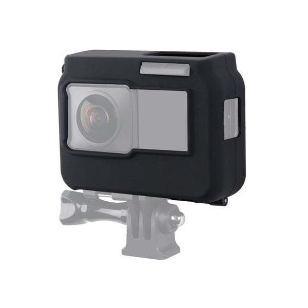 For Insta360 One R Panoramic Camera with Frame Shockproof Silicone Protective Case(Black)