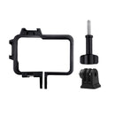 Plastic Frame Mount Protective Case Cage with Tripod Base Adapter & Long Screw & Cold Shoe Base for Insta360 One R(Black)