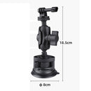 Single Suction Cup Mount Holder with Tripod Adapter & Steel Tether & Safety Buckle (Black)