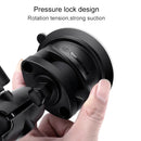 Single Suction Cup Mount Holder with Tripod Adapter & Steel Tether & Safety Buckle (Black)