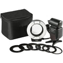 TRIOPO TR-15EX Macro Ring TTL Flash Light with 6 Different Size Adapter Rings For Canon E-TTL(Black)
