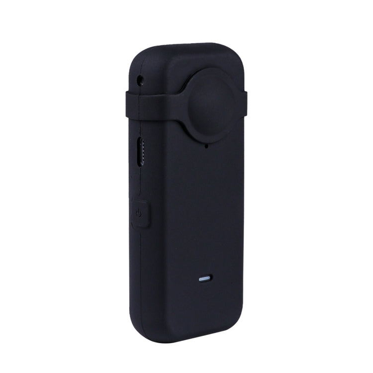 Full Body Dust-proof Silicone Case with Lens Cover for Insta360 ONE X2 (Black)