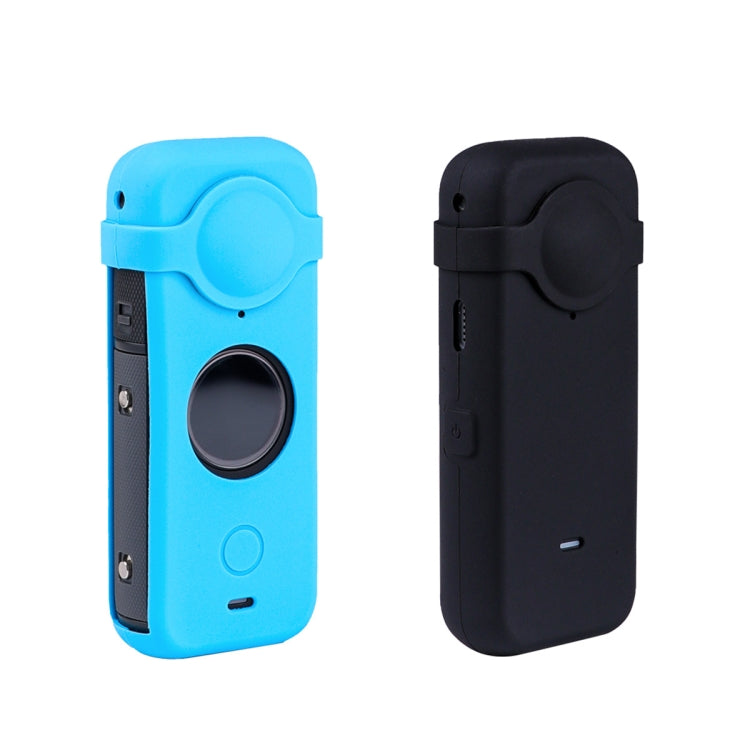 Full Body Dust-proof Silicone Case with Lens Cover for Insta360 ONE X2 (Black)