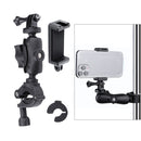 360 Rotation Adjustable Action Camera Bike Motorcycle Handlebar Holder with Phone Clamp (Black)
