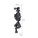 360 Rotation Adjustable Action Camera Bike Motorcycle Handlebar Holder with Phone Clamp (Black)