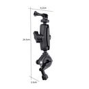 Extended Version 360 Rotation Adjustable Action Camera Bike Motorcycle Handlebar Holder (Black)