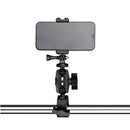 360 Rotation Adjustable Action Camera Clamp Plier Base Holder with Phone Clamp (Black)