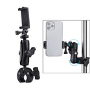 Extended Version 360 Rotation Adjustable Clamp Plier Base Holder with Phone Clamp (Black)