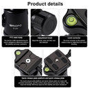 TRIOPO D-2A 360 Degree Rotation Aluminum Alloy Tripod 36mm Ball Head with Quick Release Plate