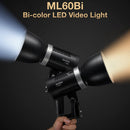 Godox ML60BI 60W LED Light 2800-6500K Brightness Adjustment Video Studio Flash Light(UK Plug)