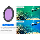 JSR Round Housing Diving 3 in 1 Red + Yellow + Purple Lens Filter for GoPro HERO8 Black