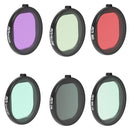 JSR Round Housing Diving 6 in 1 UV + CPL + 16X Macro + Red + Yellow + Purple Lens Filter for GoPro HERO8 Black