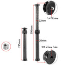 BEXIN P262C 235mm-396mm Tripod Extension Pole Carbon Fiber Center Column Tripod Extender (Black)