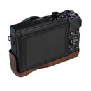 1/4 inch Thread PU Leather Camera Half Case Base for Canon G7 X Mark III / G7 X3 (Brown)