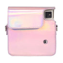 For FUJIFILM instax Square SQ1 Aurora Colorful PU Leather Camera Case Bag with Strap(Pink)