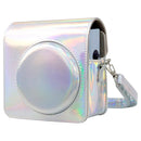 For FUJIFILM instax Square SQ1 Aurora Colorful PU Leather Camera Case Bag with Strap(Silver)