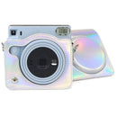For FUJIFILM instax Square SQ1 Aurora Colorful PU Leather Camera Case Bag with Strap(Silver)