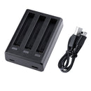 Tri-Slot Batteries Fast Charger for Insta360 One X2 (Black)