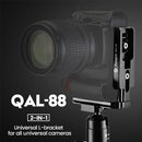 Fotopro QAL-88 2 in 1 Vertical Shoot 1 / 4 inch Quick Release L Plate Bracket Base Holder(Black)