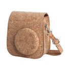 For FUJIFILM instax mini 11 Full Body Camera Cork Leather Case Bag with Strap (Brown)