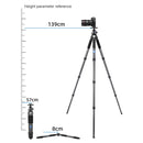 BEXIN RC294 Portable Collapsible Carbon Fiber Camera Tripod with K44 Panoramic BallHead