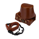 Full Body Camera PU Leather Case Bag with Strap for Canon EOS M6 (Brown)