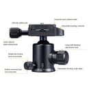 TRIOPO Oubao A-208S Adjustable Portable Aluminum Alloy Tripod with Ball Head for SLR Camera