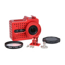 CNC Aluminum Alloy Housing Protective Case with UV Filter & Lens Protective Cap for Xiaomi Xiaoyi Yi II 4K Sport Action Camera(Red)